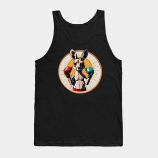 Boxing Kangaroo Embroidered Patch Tank Top